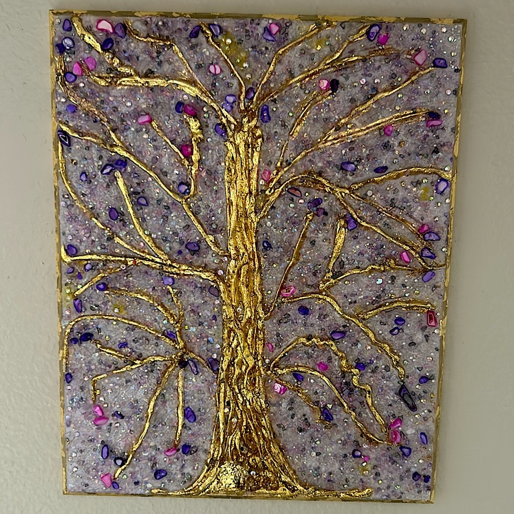 Resin amethyst crystal  tree